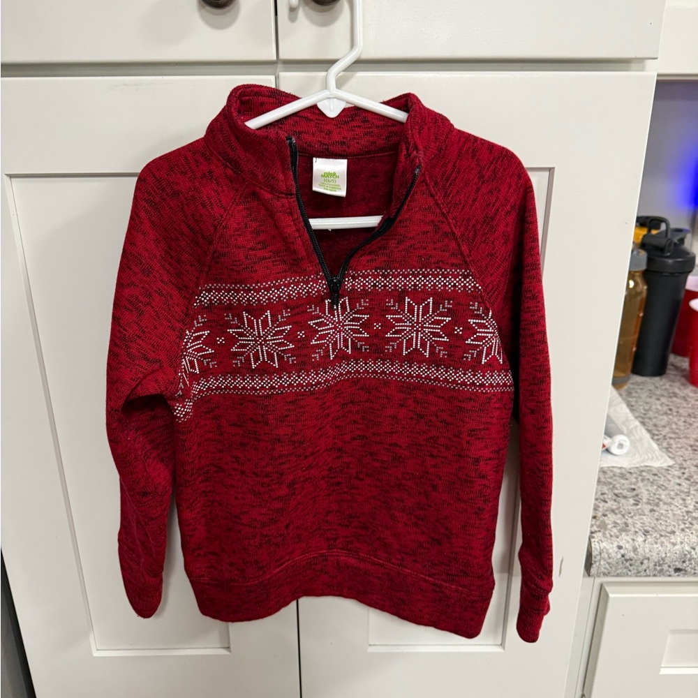 Mix & Match Red Quarter-Zip Sweater